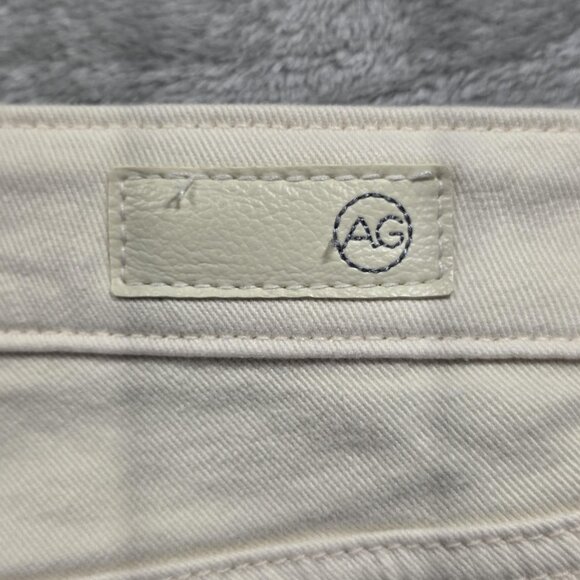 AG Mari Crop Jeans Womens 26 Ivory High-Rise Slim Straight Cropped Stretch Ecru - Picture 7 of 11